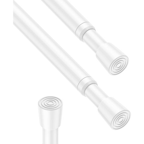 Lot de 2 tringles à rideau extensibles sans perçage 80-150cm, blanc (1/5)