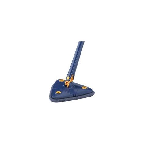 Balai triangulaire Upattend, balai de nettoyage réglable rotatif à 360°, humide et sec avec long manche extensible, essorage automatique pour le nettoyage des murs et des plafonds (bleu)
