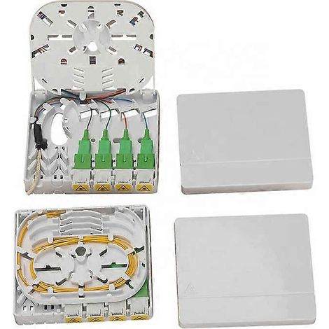 Boîtier de terminaison fibre optique FTTH à 4 conducteurs, 4 ports, avec connecteurs SC et APC (1/5)