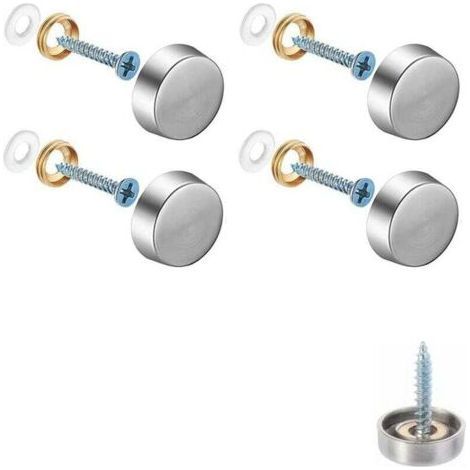 4 Pack Decorative Mirror Screws, Decorative Nail Caps, Polished Stainless Steel Decorative Screws for Mirrors, Glass Cabinets or Furniture(0.63"/16mm) (1/5)