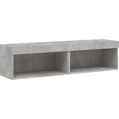 Muebles para TV con luces LED 2 uds gris hormigón 60x30x30 cm vidaXL