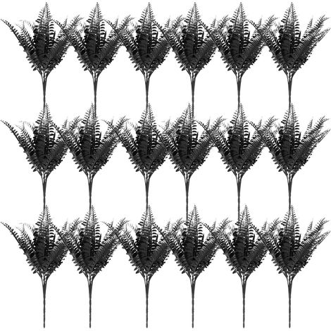 paquets de fougères artificielles en plantes simulées accessoires jardin décoratifs pour photographie Plastique Noir (1/5)