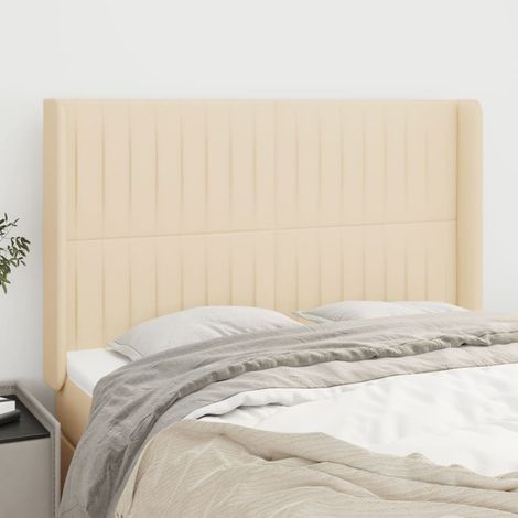 Kopfteil mit Ohren Creme 147x16x118/128 cm Stoff (1/5)