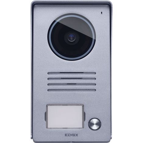 Vimar 40921.P1 Targa esterna audio/video in alluminio, per videocitofono vivavoce a colori LCD 7in con cornice parapioggia, 1 pulsante, installazione a parete