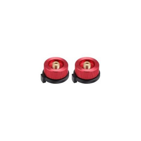 Campingkocheranschluss, 2-teiliger Camping-Gasadapter, Gaskanisteradapter, Kocheranschluss für Campingkocherbrenner (Rot) - Fei Yu - Crezuo (1/4)