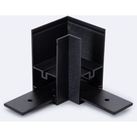 Raccord en L Horizontal pour Rail Magnétique SuperSlim Suspendu 25mm 48V  Noir