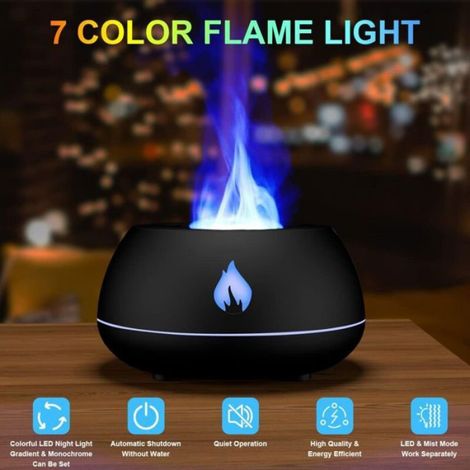 Diffuseur DHuiles Essentielles avec Effet Flamme 130ML Humidificateur Darmes Arrt Automatique sans Eau pour Chambre Spa (1/4)