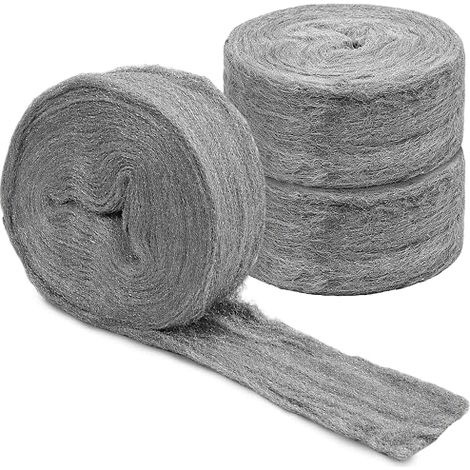 3 Rouleaux Paille de Fer, Laine d'Acier 0000 de 9 m, 95g Laine de Fer (1/5)