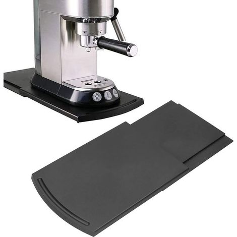 Plateau pour machine à café, plateau coulissant pour machines à café, plateau de rangement pour plan de travail — pour machines à café, blenders et mixeurs (Noir) (1/5)