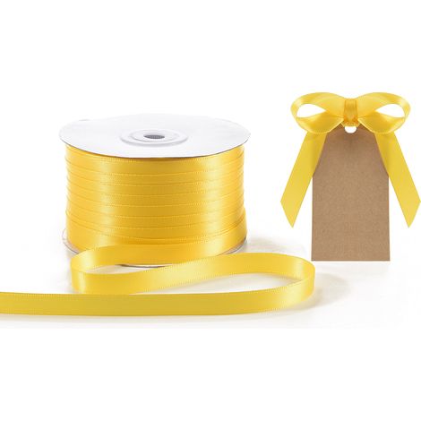 Nastro doppio raso giallo sole, mm 10 x 100 m