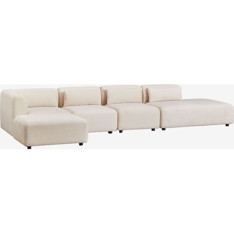 SKLUM 4-teiliges modulares Ecksofa mit Chaiselongue rechts und Fogler-Hocker                                   