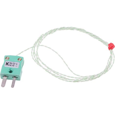 Thermocouple type K Ø 1/0.2mm, L 1m, +250°C max à Fiche mâle miniature ( Prix pour 1 )