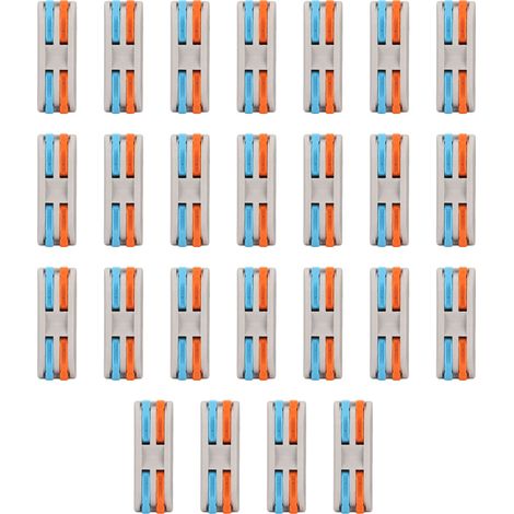 25 connecteurs de câble à ressort rapide 4 ports, 25 pièces, bornes de jonction compactes pour câblage auto et bâtiment (1/5)
