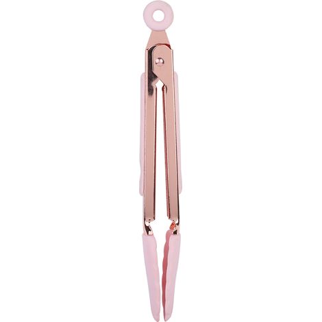 1 pince à barbecue en acier inoxydable antiadhésive avec trou de suspension (rose) (1/5)