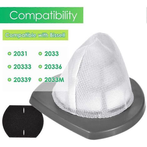 NALOOKAMIC Filtres de rechange pour aspirateur balai léger sans sac Bissell Featherweight 2033, 20331, référence 1611508-6 (1/4)