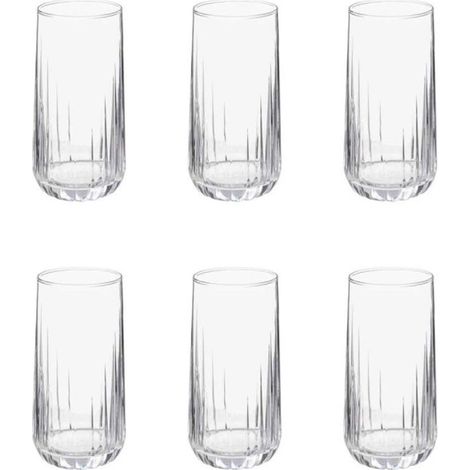 Lot de 6 verres à eau 36cl en verre transparent – Dimensions D. 6 x H. 13,7 cm – Passe au lave-vaisselle et micro-ondes – Secret De Gourmet (1/2)