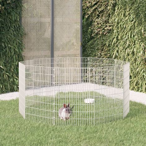 vidaXL Recinto per Animali Ruspante 10 Pannelli 54x80 cm Ferro