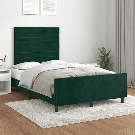 Bettgestell ohne Matratze Dunkelgrün 120x200 cm Samt (1/5)
