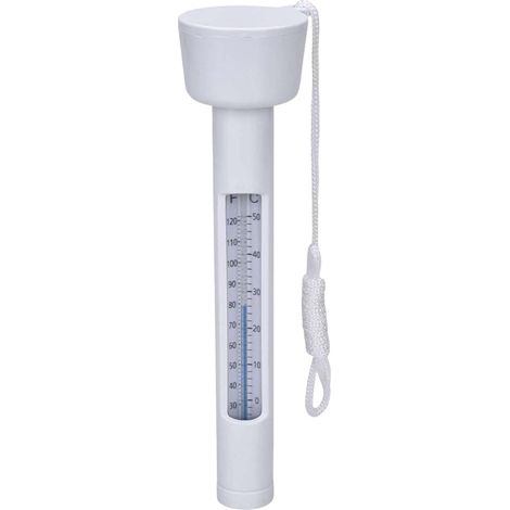 Thermomètre pour piscine, flottant, clair, lisible, avec laisse, thermomètre d'eau flottant 0-50 °C, accessoire pour piscine, spa, aquarium, intérieur et extérieur, étang de jardin, bassin à