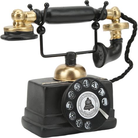Modèle de téléphone vintage pour vitrine de café, bar ou magasin, décoration de bureau en résine pour la maison ou le bureau. (1/5)