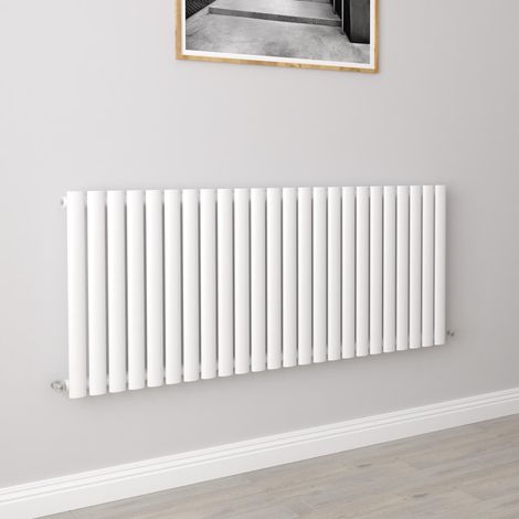 AICA Oval Column Designer Radiator Central Heating Horizontal 600x1416mm Single White