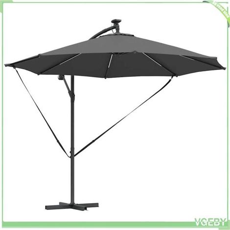 Parasol cantilever - FAFEICY - 42003385 - Anthracite - 294x294x248 cm - Rotation 360° & LED solaire (1/5)