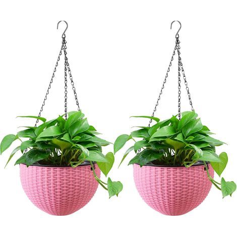 Pots de Fleurs à Suspendre, Paniers Suspendus pour l'Extérieur avec Chaîne, Volume de Coco de Grande Litre, Diamètre comme (2 x (1/5)