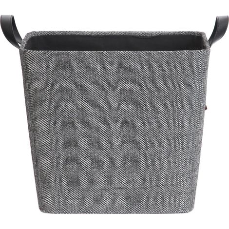 FP – Panier à bûches carré en tissu gris chiné – Tenue rigide – Capacité 2 sacs de 15 kg – Dimensions 40 x 40 x 35 cm (1/2)