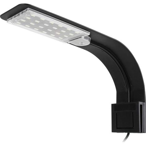 Lampe Aquarium,Lampe LED Ultra Mince Lampe LED Aquarium Mini Lampe Pince Aquarium avec 24 LED Lumière Blanche et Bleue pour Poisson et Plantes,10W - EU Plug (Noir) (1/5)