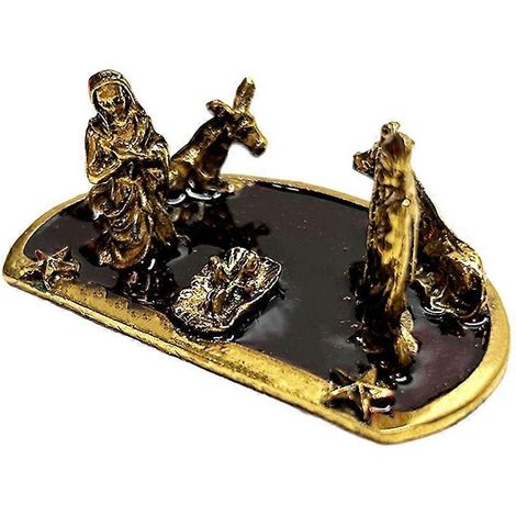 Figurine de crèche en alliage avec goutte d'huile, ornement de Noël