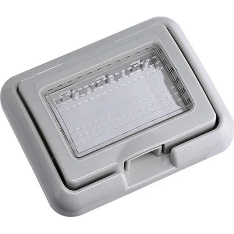 Plaque ETTROIT avec couvercle 3P IP55 boîtier hydrobox compatible Vimar Plana couleur grise - EV2703 (1/2)