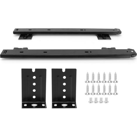 Ensemble de 2 rails coulissants pour clavier, plateau de tiroir de bureau, accessoire noir (1/5)