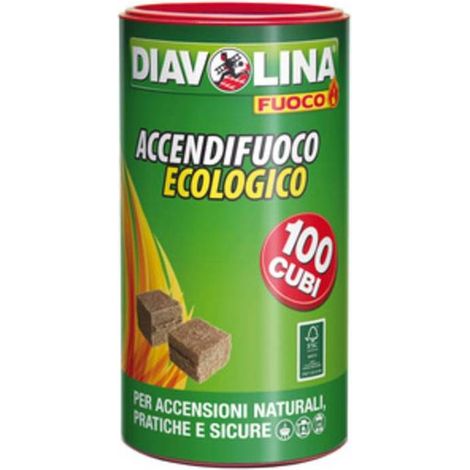 6 x ACCENDIFUOCO 100 CUBI DIAVOLINA ECOLOGICO 15317