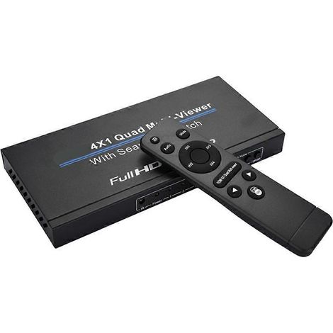 Répartiteur multivue 4x1 compatible HDMI, répartiteur quadruple vue 4 entrées 1 sortie, convertisseur audio/vidéo, multiplexeur vidéo 4 canaux (1/5)