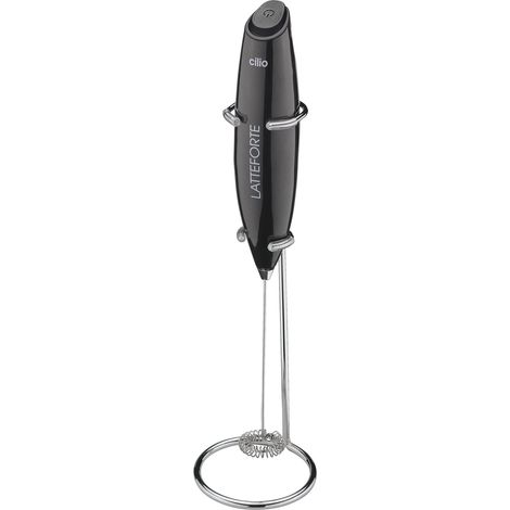 Espumador de leche con soporte, 23 cm, negro / Cilio