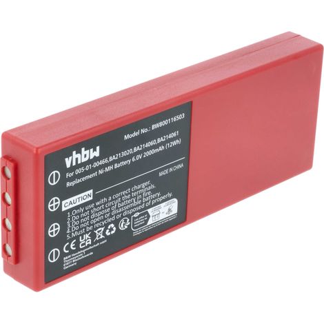 vhbw Batterie compatible avec HBC Radiomatic PM458017, PM471560, Spectrum 2 opérateur télécommande industrielle (2000mAh, 6V, NiMH) - rouge