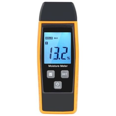Testeur d'humidité, testeur d'humidité pour murs et bois, compteur de fuites, humidité, détecteur de teneur en eau avec écran LCD，hygrometre interieur，testeur humidité bois (1/4)