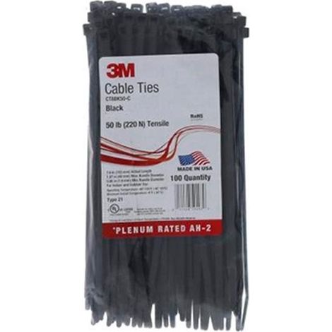 Pack Fascette per Esterni Scotchflex 3M FS 100 AWC C-C 2,5mm x 100 mm (100 Un) 3M-7000035282-CC Nero