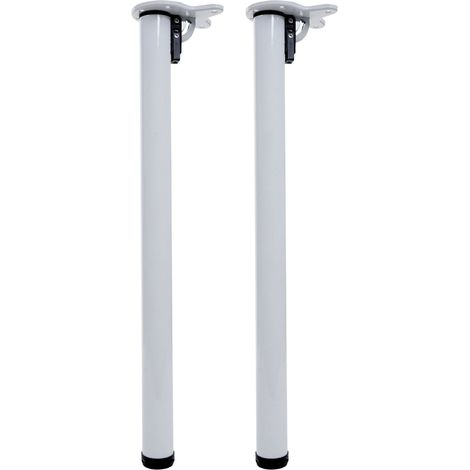 2er-Set Tischbein HHG-040, für Schreibtisch Esstischfuß Tischgestell, klappbar 72cm weiß