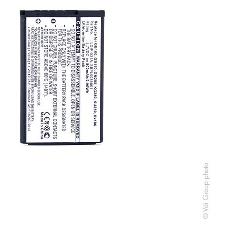 NX - Batterie téléphone, smartphone, GSM pour LG 3.7V 800mAh - LGIP-531ASBPL0088801 (1/4)