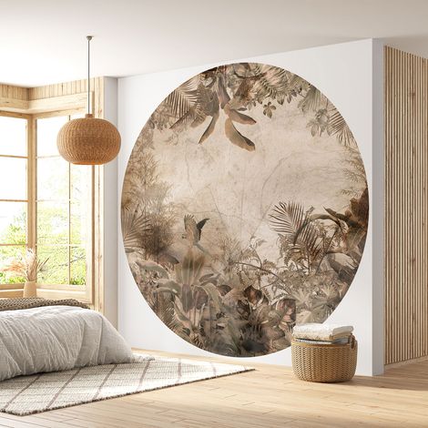Papier peint rond / cercle - Forêt Tropicale - Diamètre 50 cm (1/4)