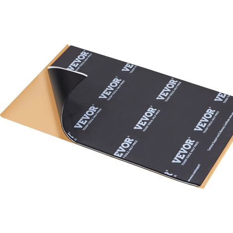 VEVOR Alfombrilla de Aislamiento Acústico 5,1 mm Estera de Aislamiento Termico y Acústico 2,3 m² Material de Insonorización Caucho Butílico 247,9x390,9 mm Estructura 3 en 1 de 4 Capas para Automóviles