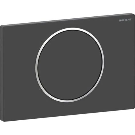 Plaque d&39actionnement ronde Sigma 10 Geberit 115758145 laquée noir mat, anneaux design polis