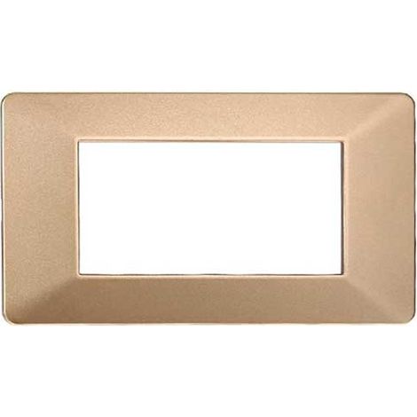 Plaque compatibles Vimar Plana 4 modules plastique couleur or Ettroit EV83411