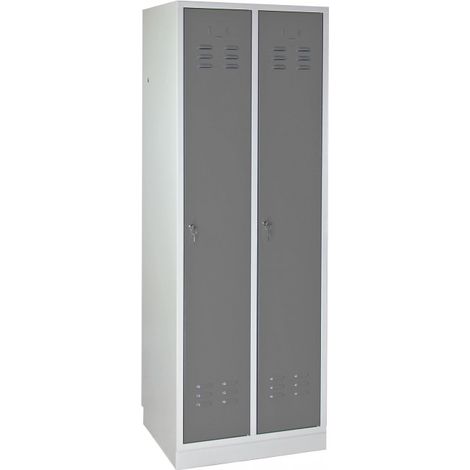 Armoire vestiaire 2 portes - Gris argent - 600 x 500 x 1775 mm