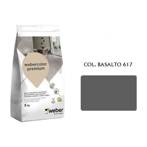 Weber color premium stucco col. basalto 607 kg.5 (1/2)