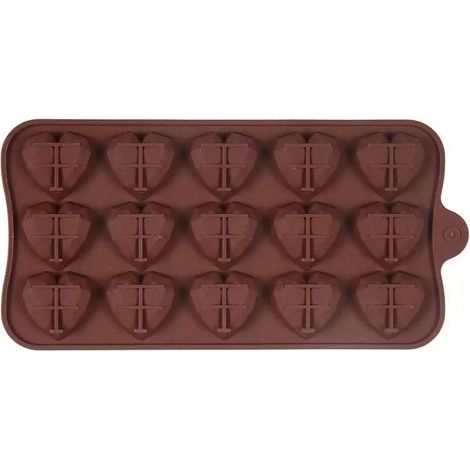 Moule Silicone de Chocolat, 1 Pièce Moules à Chocolat Diamant Coeur, Moule Silicone Patisserie pour la Fabrication de Chocolats et Confiseries la Saint-Valentin (1/5)