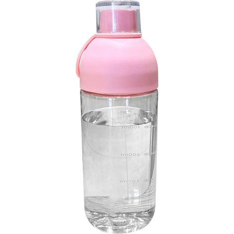 Verre à eau PC résistant à la chaleur, gobelet portable avec poignée, bouteille d’eau pour maison et extérieur, graduée, filtrante, rose (1/5)