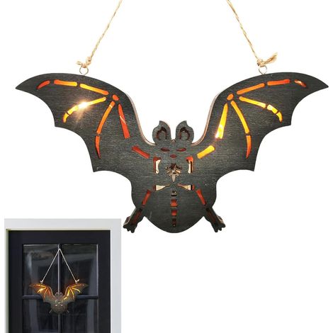 pezzi di cartelli per porte di Halloween Realistico e divertente gancio nero con luci a LED - Decorazioni di Halloween per porte, tavoli, alberi in soggiorno, camera da letto, regali, ristorante, cuc (1/4)