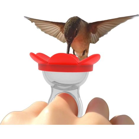 Ensemble de 4 mangeoires rouges pour colibris, adaptées à la nourriture ou à l'eau dans les cages et les zones d'élevage domestiques.-AquaForge (1/5)